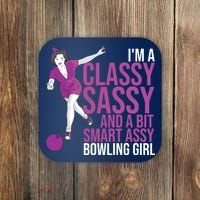Funny Smart Assy Bowling Gift For Classy Bowler Women Coaster thumb 0