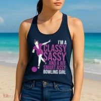 Funny Smart Assy Bowling Gift For Classy Bowler Women Women's Tank Top thumb 2