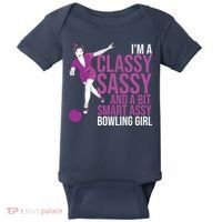 Funny Smart Assy Bowling Gift For Classy Bowler Women Baby Bodysuit thumb 0
