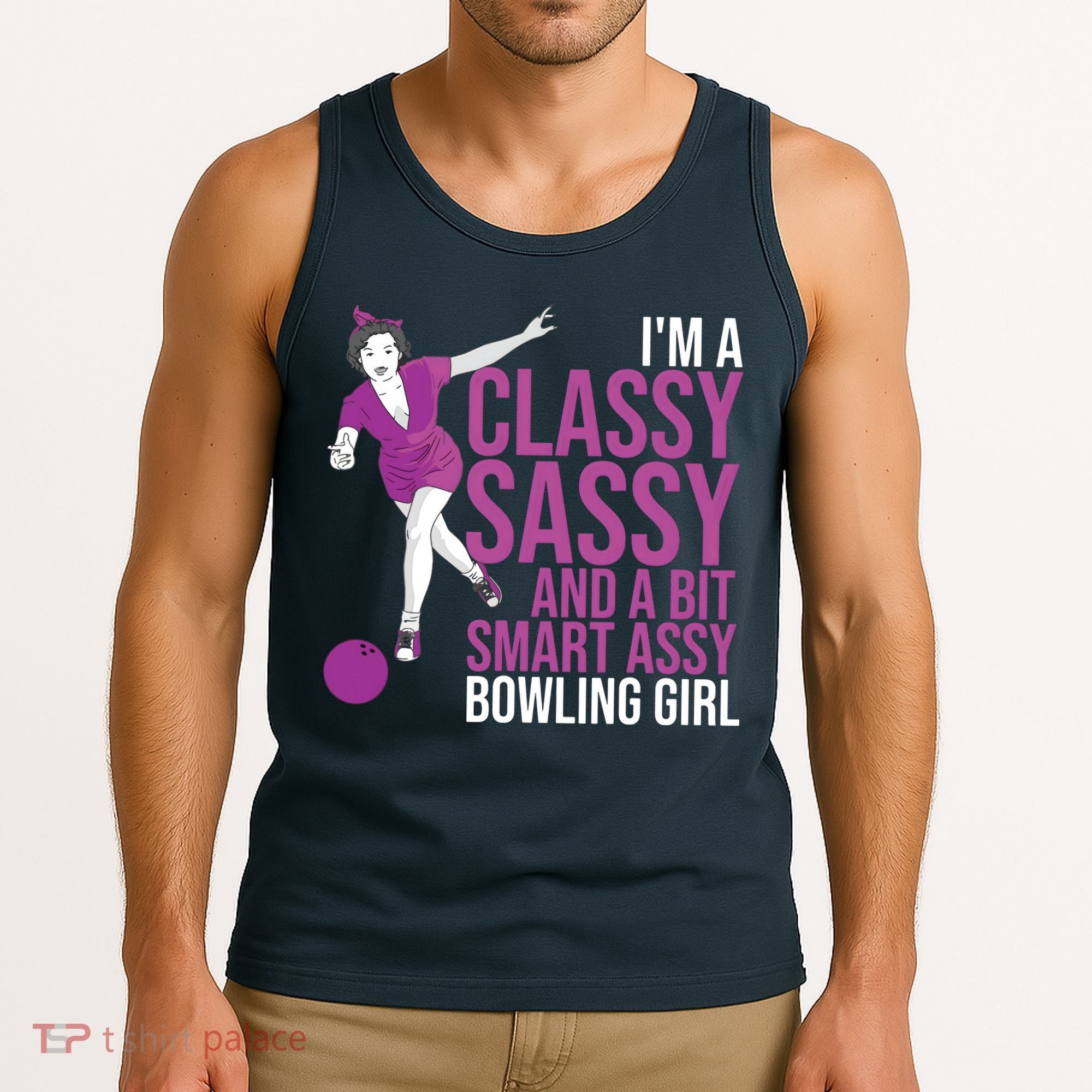 Funny Smart Assy Bowling Gift For Classy Bowler Women Tank Top