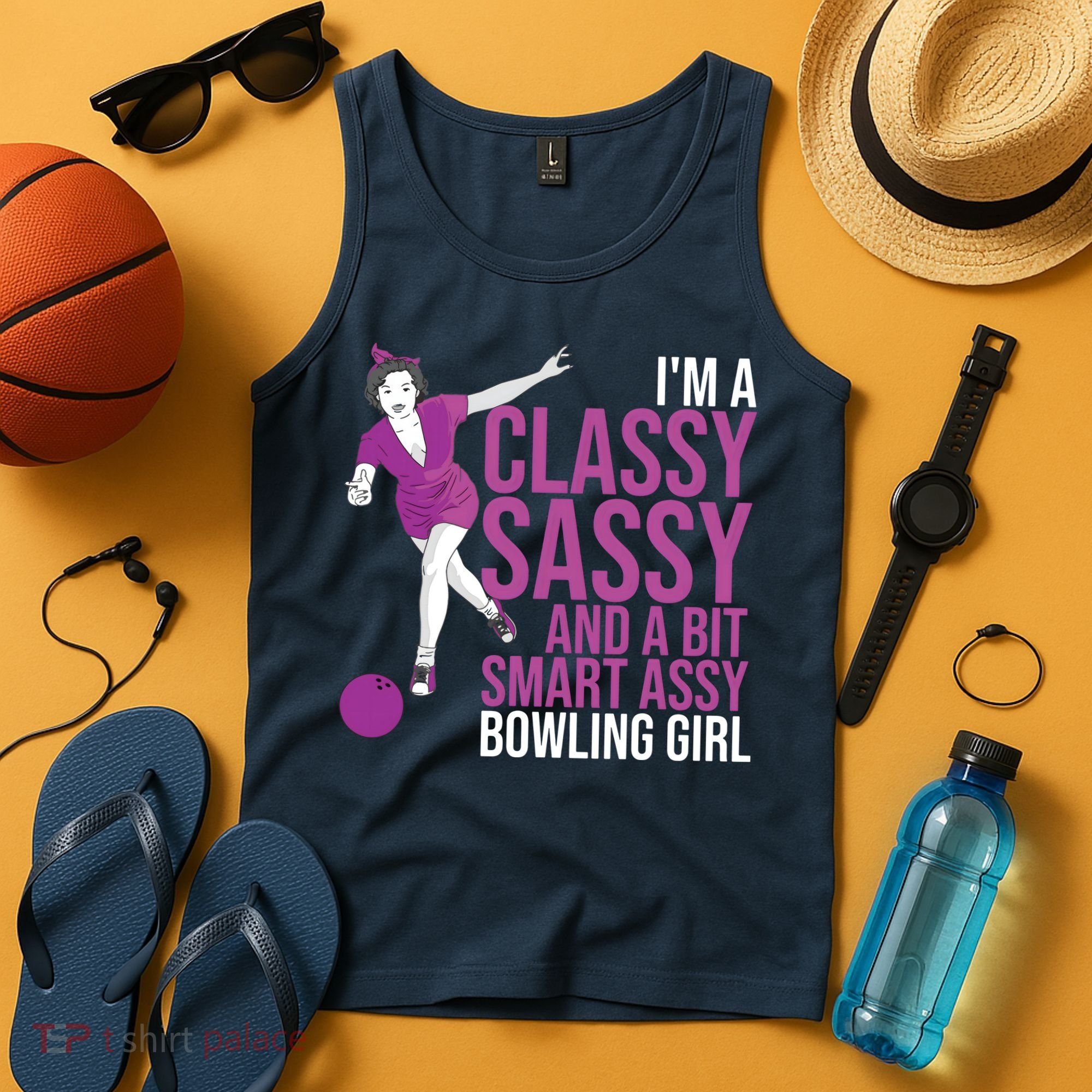 Funny Smart Assy Bowling Gift For Classy Bowler Women Tank Top