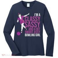 Funny Smart Assy Bowling Gift For Classy Bowler Women Women's Long Sleeve Shirt thumb 0