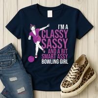 Funny Smart Assy Bowling Gift For Classy Bowler Women Women's T-Shirt thumb 3