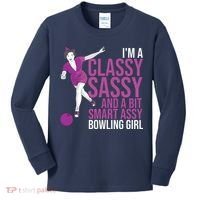 Funny Smart Assy Bowling Gift For Classy Bowler Women Kids Long Sleeve Shirt thumb 0