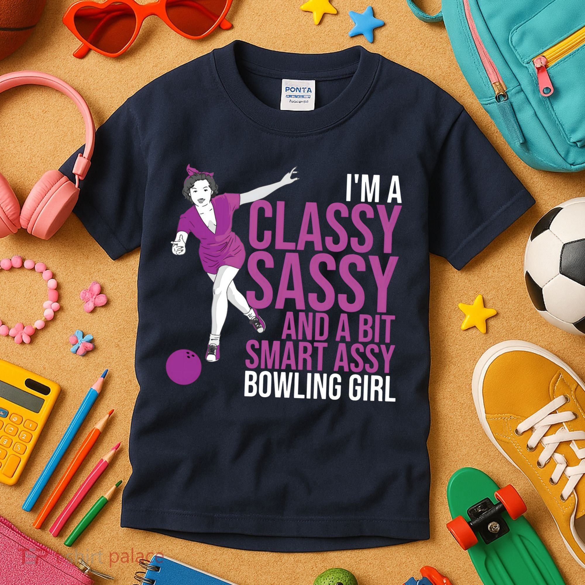 Funny Smart Assy Bowling Gift For Classy Bowler Women Kids T-Shirt