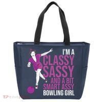 Funny Smart Assy Bowling Gift For Classy Bowler Women Tote Bag thumb 0