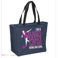 Funny Smart Assy Bowling Gift For Classy Bowler Women Tote Bag thumb 2