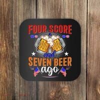 Four Score And Seven Beer Ago 4th Of July Coaster thumb 0