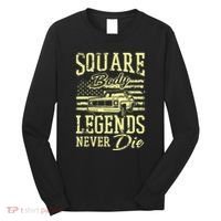 Funny Squarebody American Flag Classic Truck Long Sleeve Shirt thumb 0