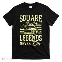 Funny Squarebody American Flag Classic Truck T-Shirt thumb 0