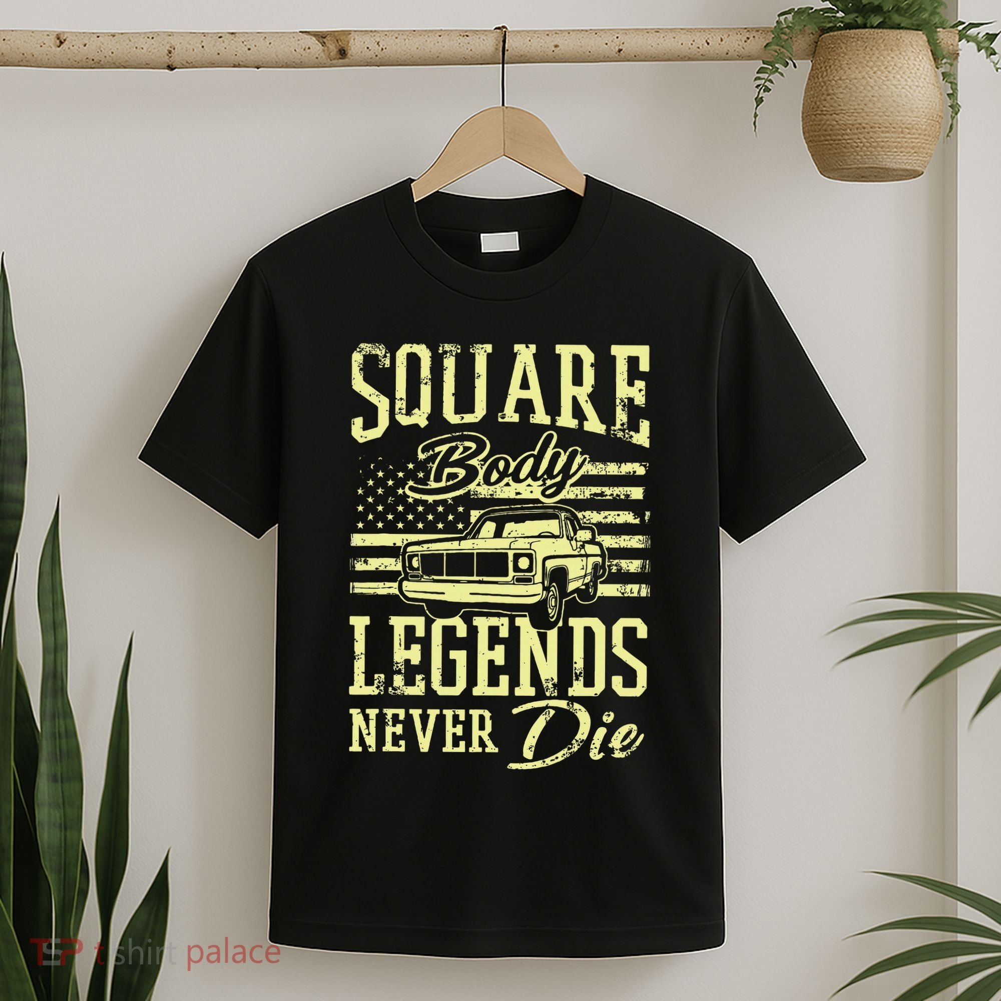 Funny Squarebody American Flag Classic Truck T-Shirt