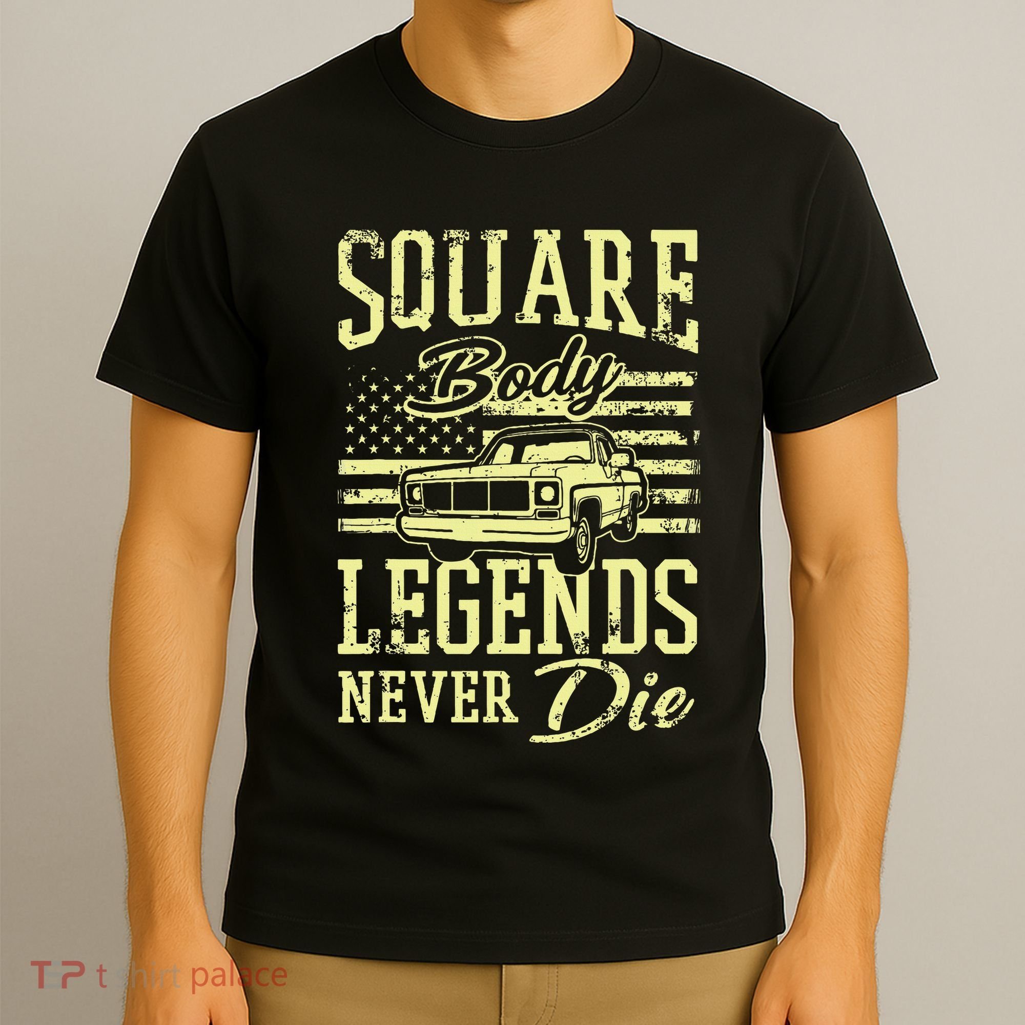 Funny Squarebody American Flag Classic Truck T-Shirt
