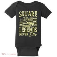 Funny Squarebody American Flag Classic Truck Baby Bodysuit thumb 0