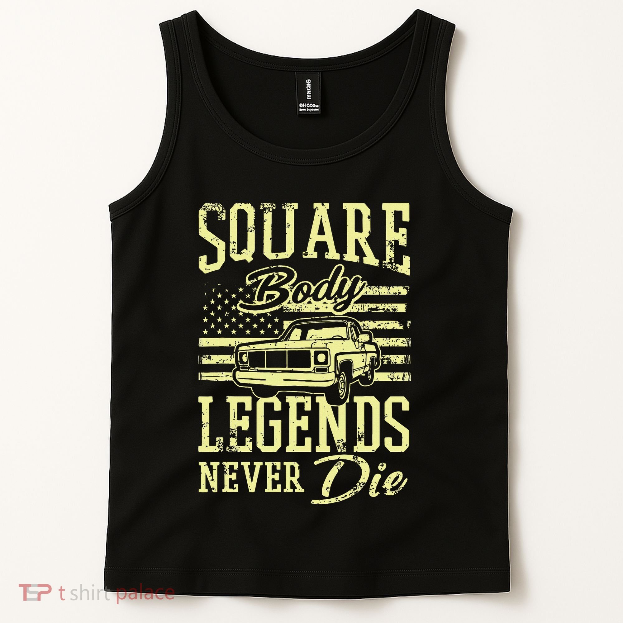 Funny Squarebody American Flag Classic Truck Tank Top