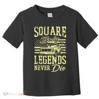 Funny Squarebody American Flag Classic Truck Toddler T-Shirt thumb 0