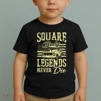 Funny Squarebody American Flag Classic Truck Toddler T-Shirt thumb 2