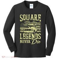 Funny Squarebody American Flag Classic Truck Kids Long Sleeve Shirt thumb 0