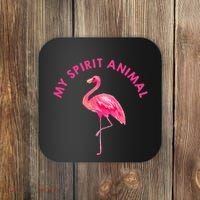 Flamingo Spirit Animal Cute Flamingo Lover Coaster thumb 0