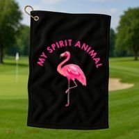 Flamingo Spirit Animal Cute Flamingo Lover Golf Towel thumb 1