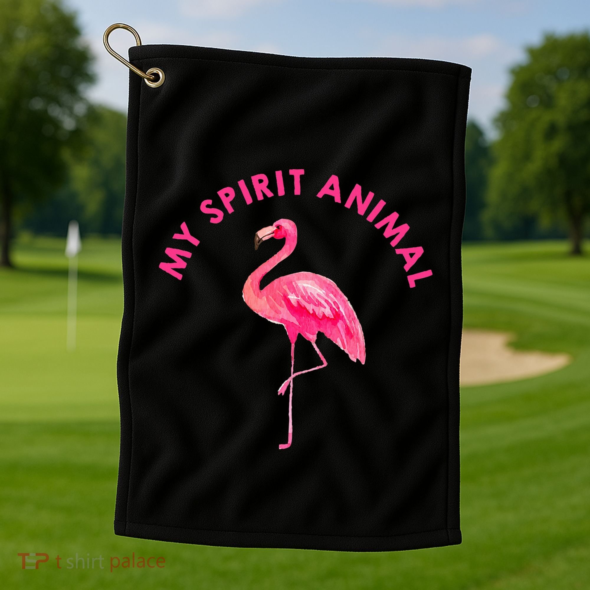 Flamingo Spirit Animal Cute Flamingo Lover Golf Towel