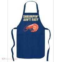 Funny Shrimpin Aint Easy Shrimp Gift Cool Fishing Fisher Apron thumb 0