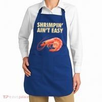 Funny Shrimpin Aint Easy Shrimp Gift Cool Fishing Fisher Apron thumb 2