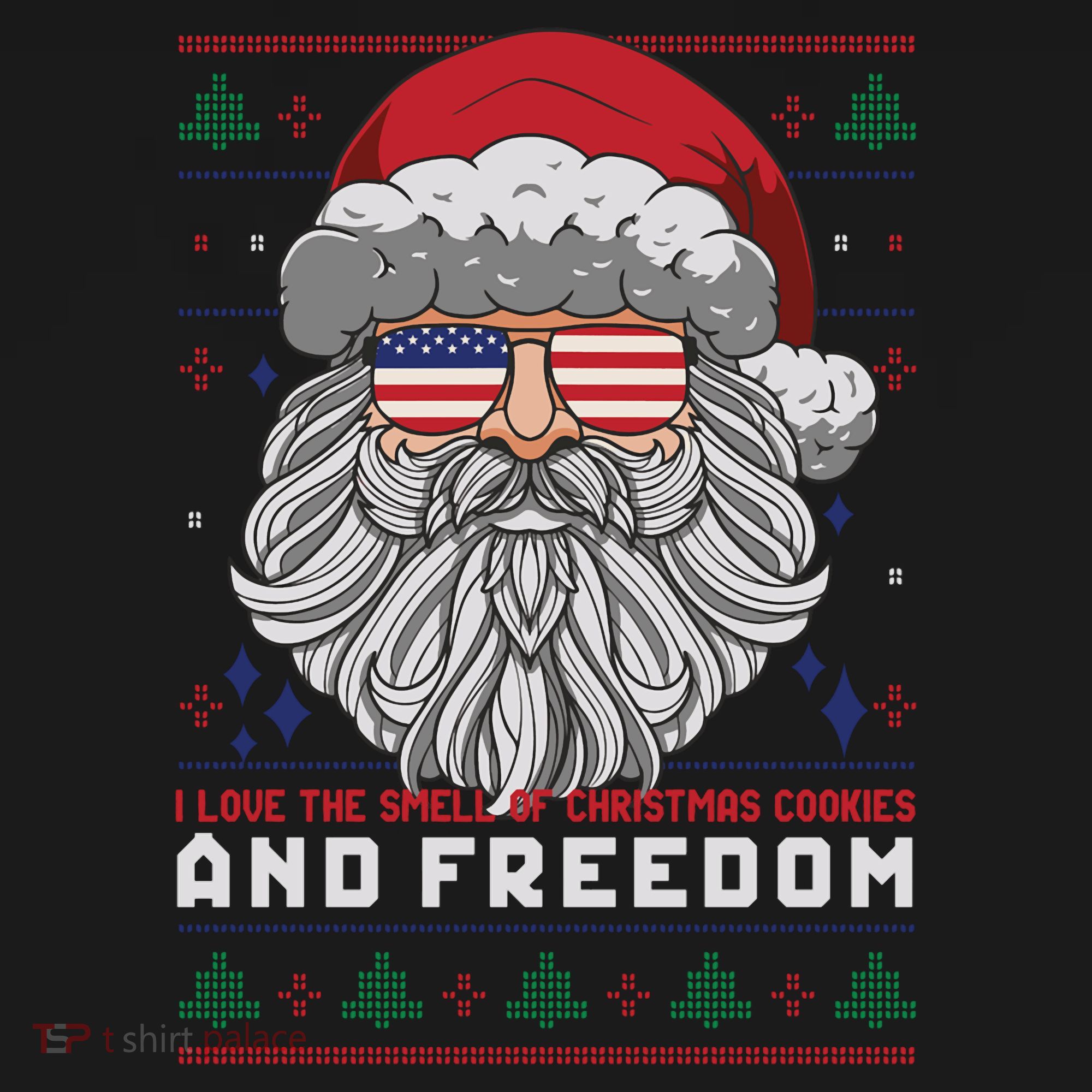 Funny Santa American Flag Freedom Patriotic Merry Christmas Women's Hoodie
