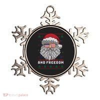 Funny Santa American Flag Freedom Patriotic Merry Christmas Ornament thumb 0