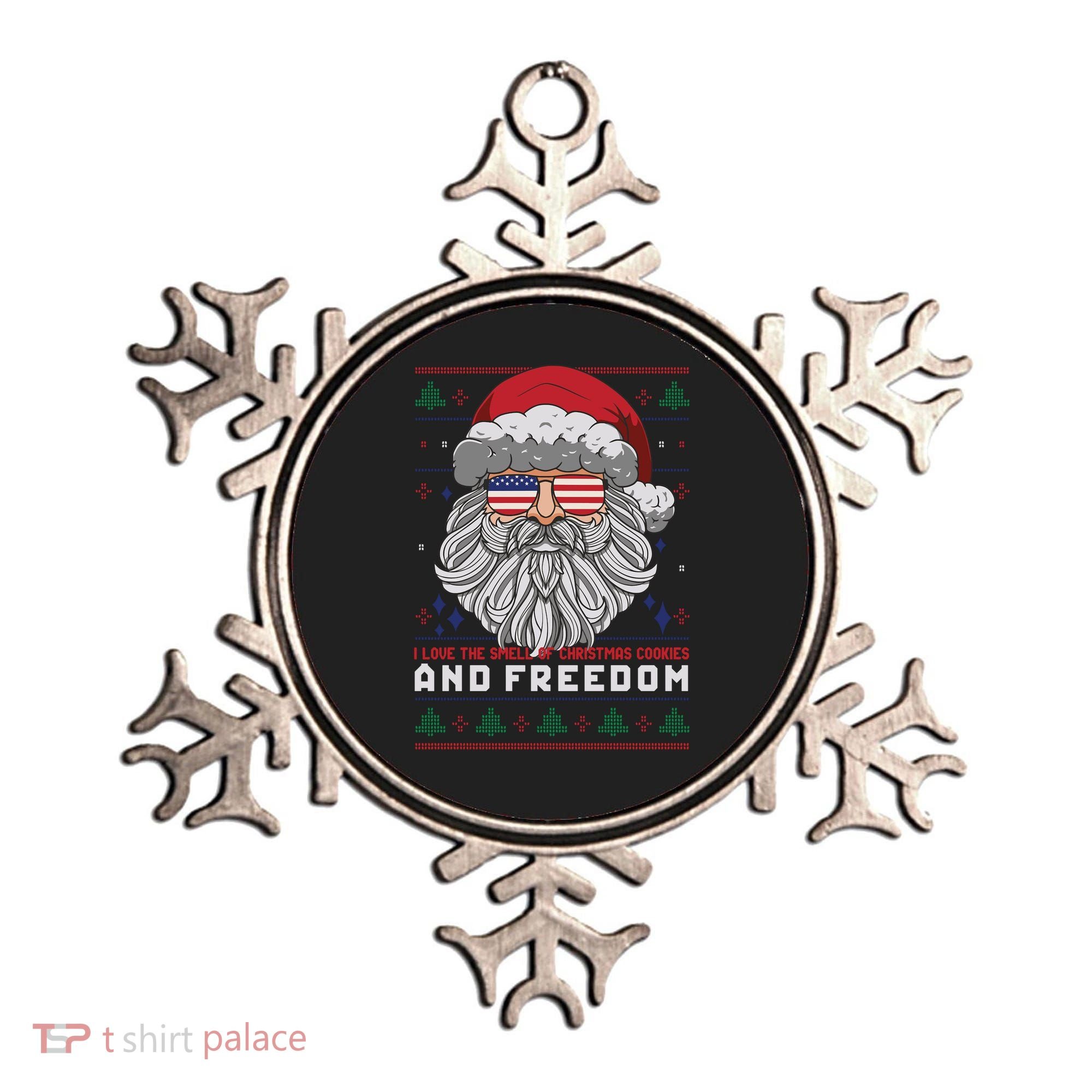 Funny Santa American Flag Freedom Patriotic Merry Christmas Ornament