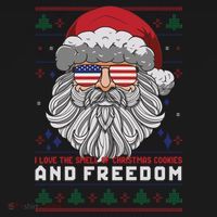 Funny Santa American Flag Freedom Patriotic Merry Christmas Kids Sweatshirt thumb 2