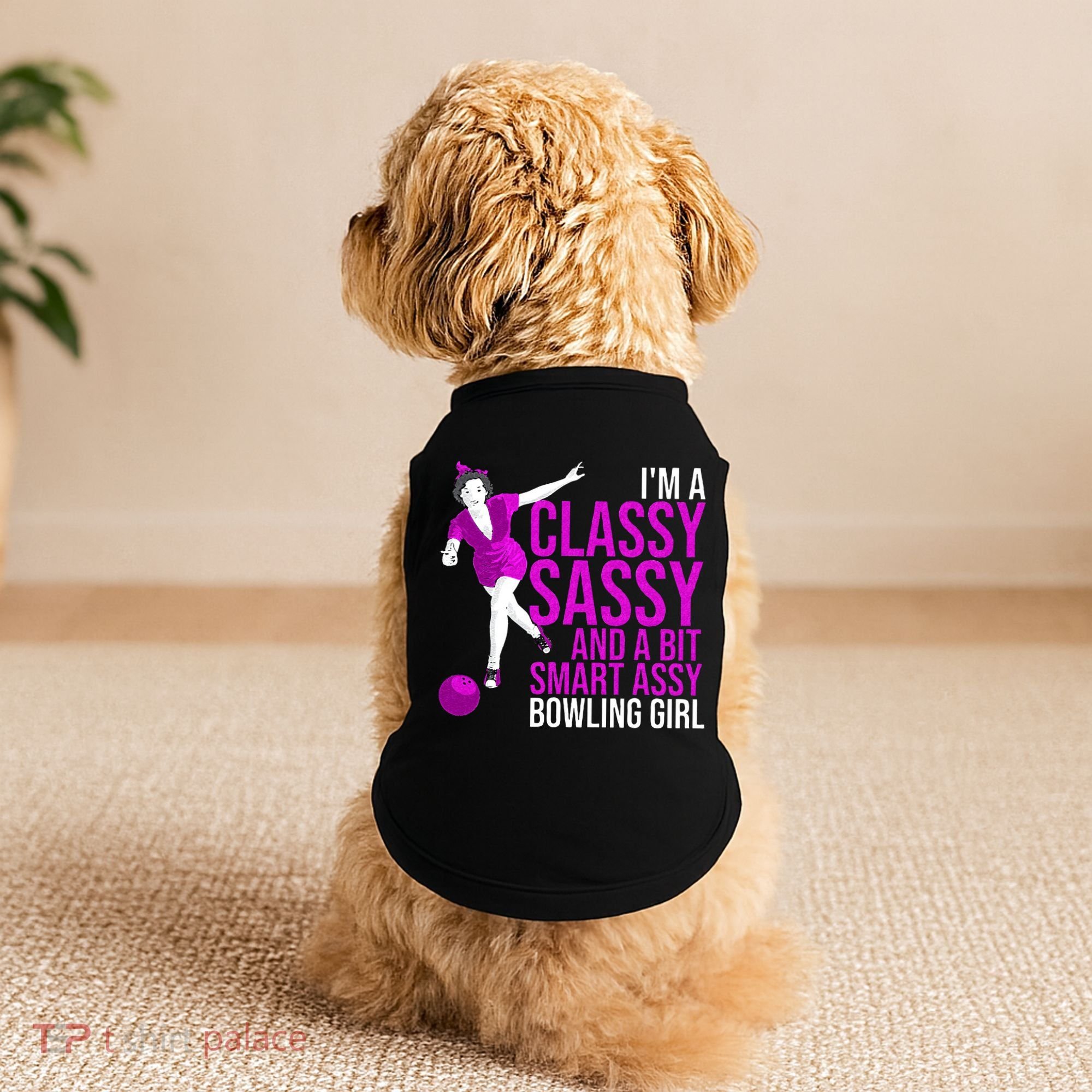 Funny Smart Assy Bowling Girl Gift For Classy Bowler Women Doggie Tank