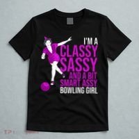Funny Smart Assy Bowling Girl Gift For Classy Bowler Women T-Shirt thumb 5