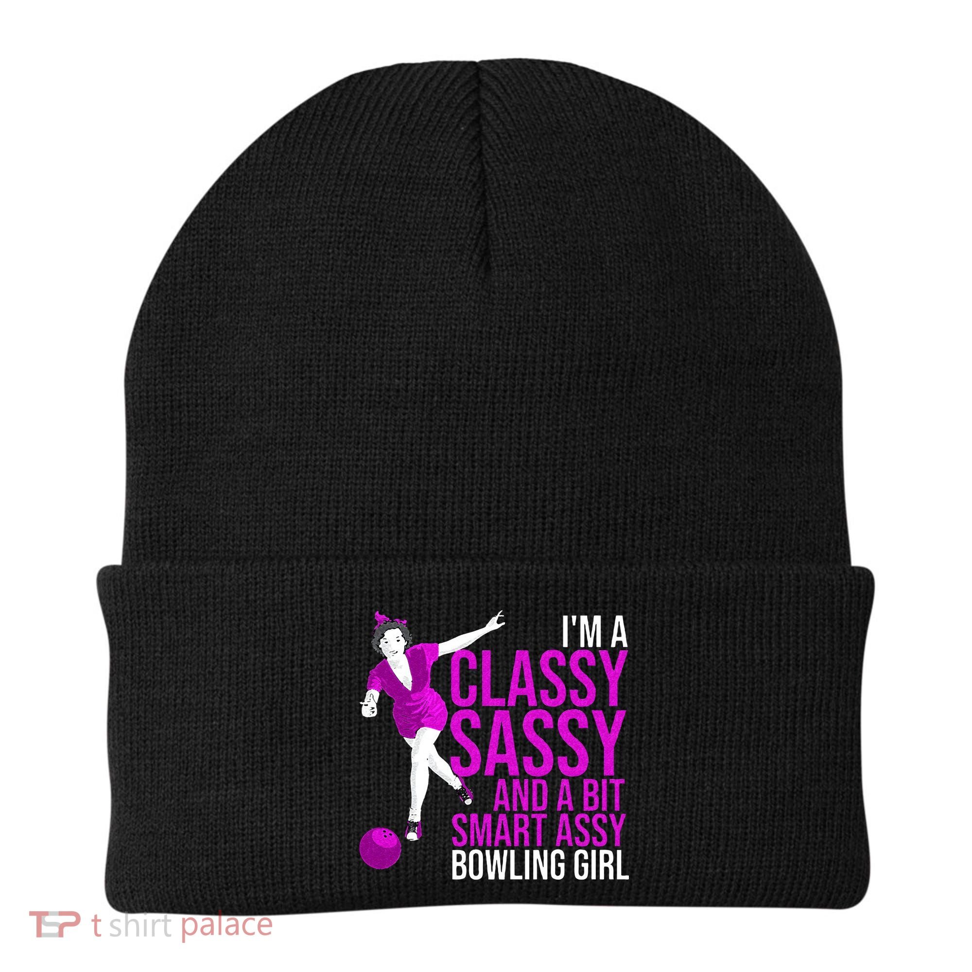 Funny Smart Assy Bowling Girl Gift For Classy Bowler Women Beanie