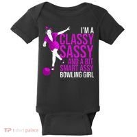 Funny Smart Assy Bowling Girl Gift For Classy Bowler Women Baby Bodysuit thumb 0
