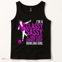 Funny Smart Assy Bowling Girl Gift For Classy Bowler Women Tank Top thumb 2