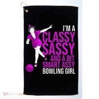 Funny Smart Assy Bowling Girl Gift For Classy Bowler Women Golf Towel thumb 0