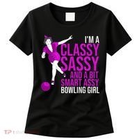 Funny Smart Assy Bowling Girl Gift For Classy Bowler Women Women's T-Shirt thumb 0