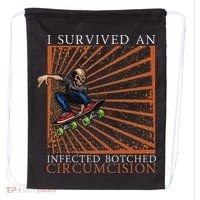Funny Survived An Infected Botched Circumcision Meme Weird Drawstring Bag thumb 0
