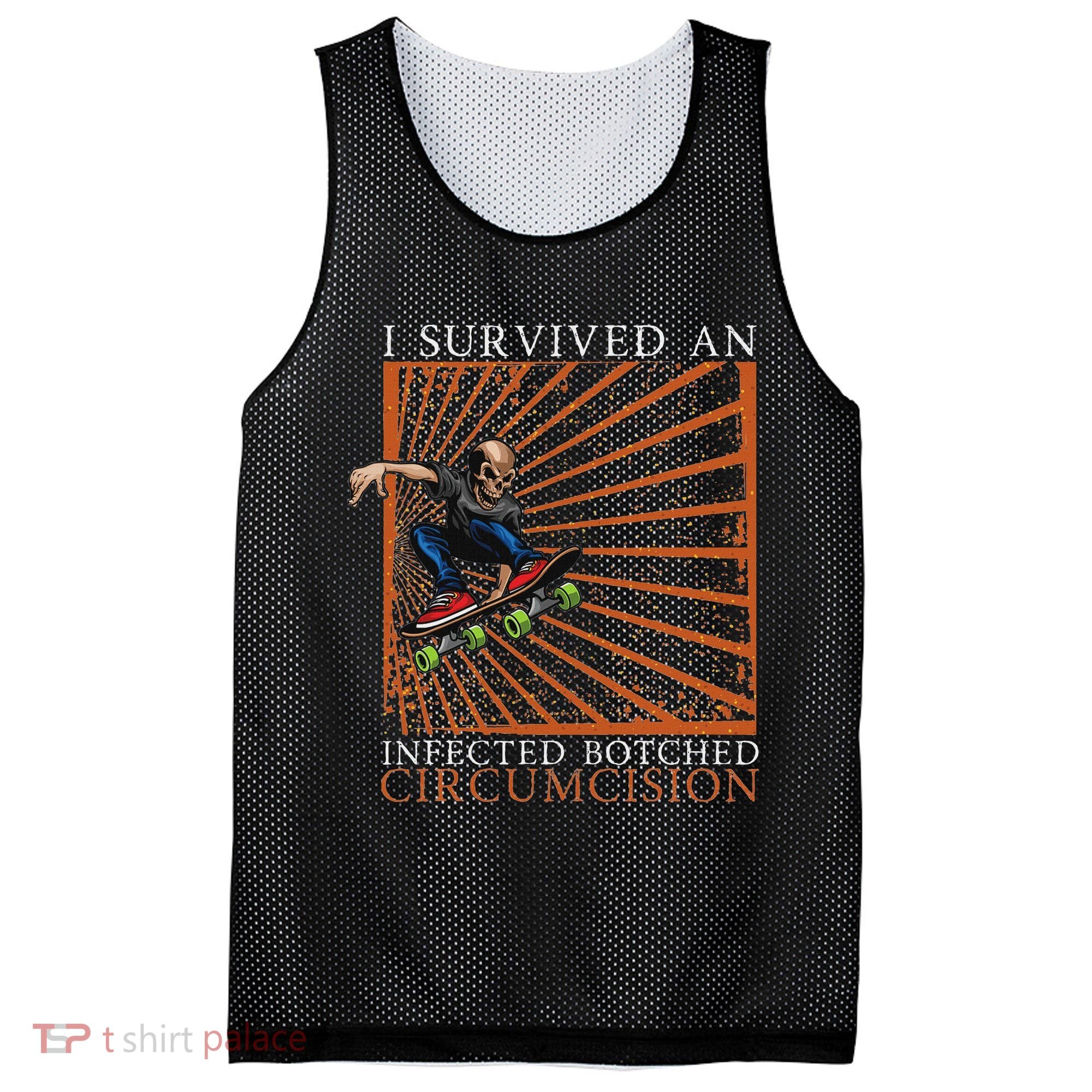 Funny Survived An Infected Botched Circumcision Meme Weird Mesh Reversible Basketball Jersey Tank