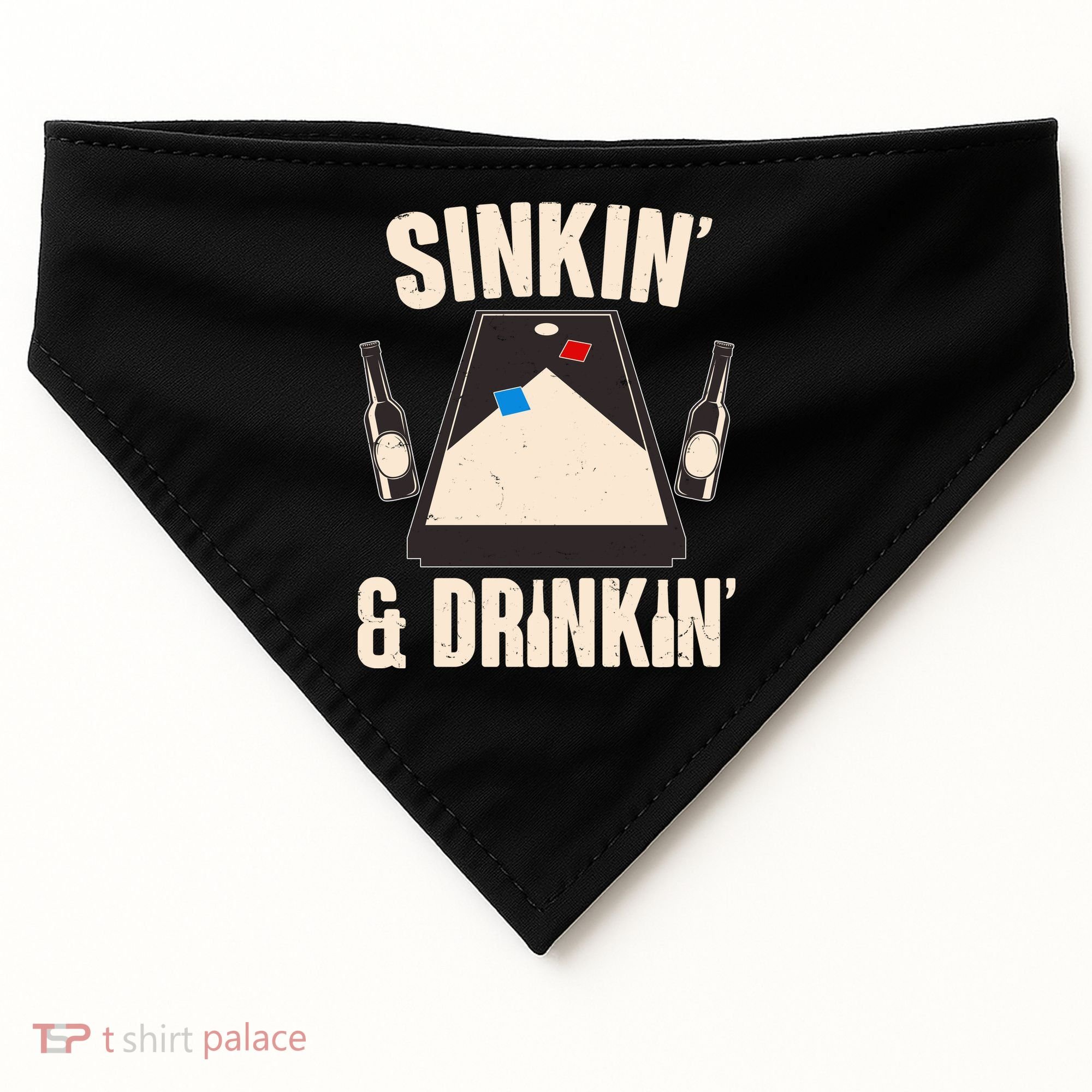 Funny Sinkin And Drinkin Cornhole Game USA-Made Doggie Bandana