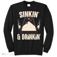Funny Sinkin And Drinkin Cornhole Game Sweatshirt thumb 0