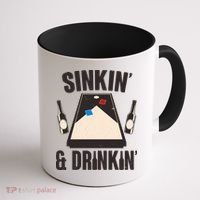Funny Sinkin And Drinkin Cornhole Game Coffee Mug thumb 1