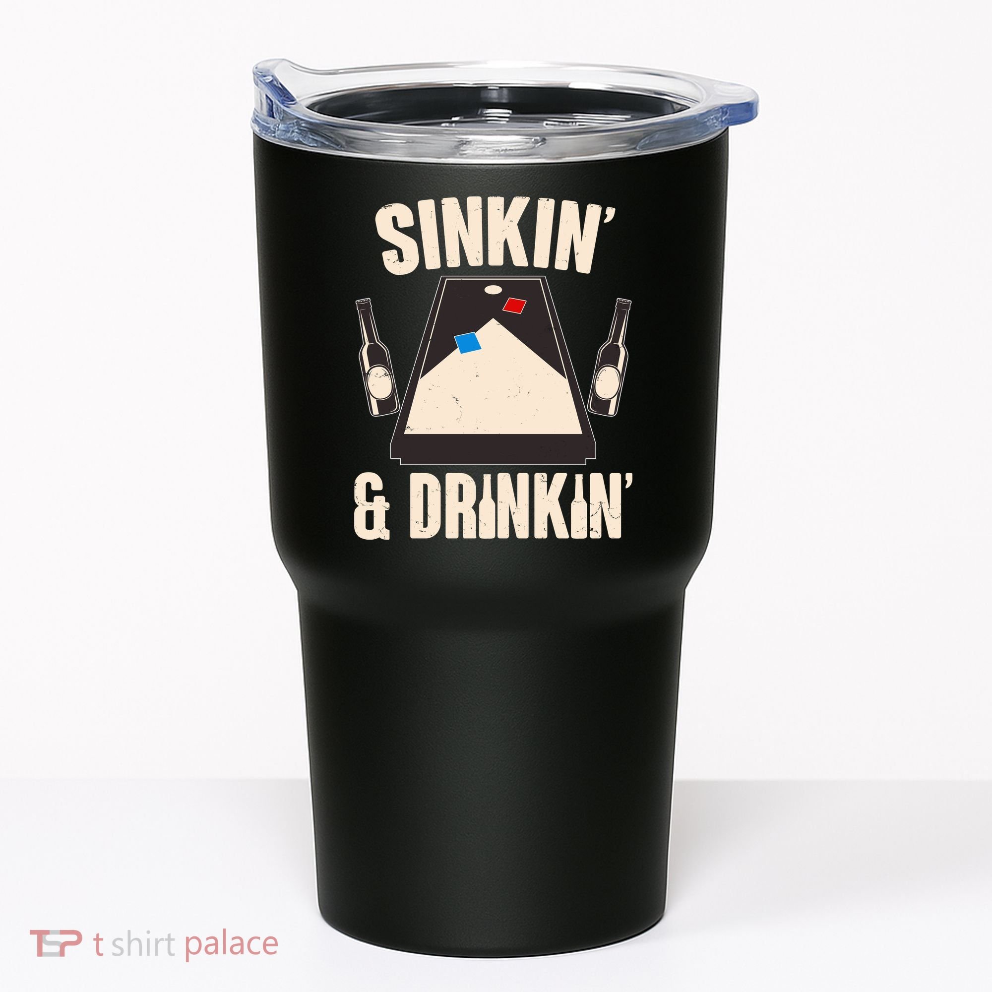 Funny Sinkin And Drinkin Cornhole Game Tumbler
