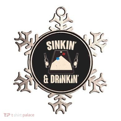 Funny Sinkin And Drinkin Cornhole Game Ornament
