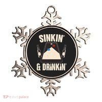 Funny Sinkin And Drinkin Cornhole Game Ornament thumb 0