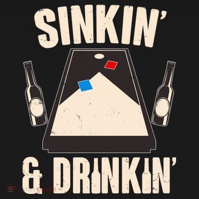 Funny Sinkin And Drinkin Cornhole Game Tall Hoodie