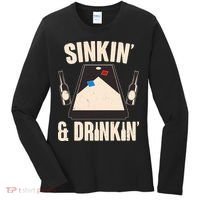 Funny Sinkin And Drinkin Cornhole Game Women's Long Sleeve Shirt thumb 0
