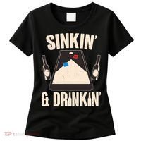Funny Sinkin And Drinkin Cornhole Game Women's T-Shirt thumb 0
