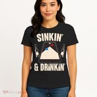 Funny Sinkin And Drinkin Cornhole Game Women's T-Shirt thumb 4