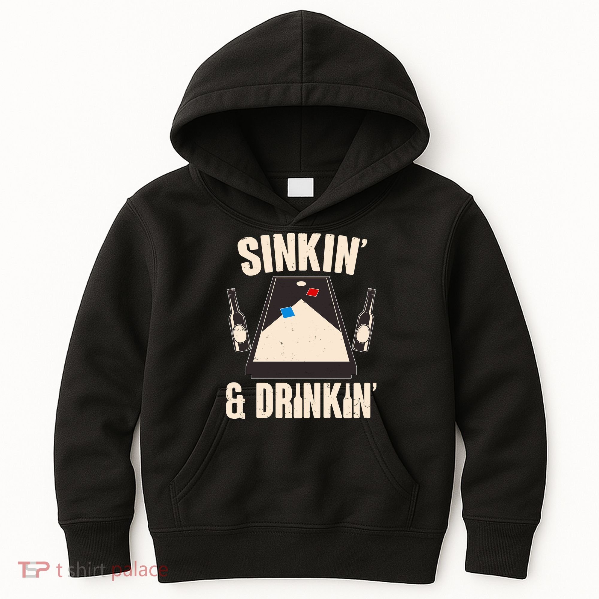 Funny Sinkin And Drinkin Cornhole Game Kids Hoodie